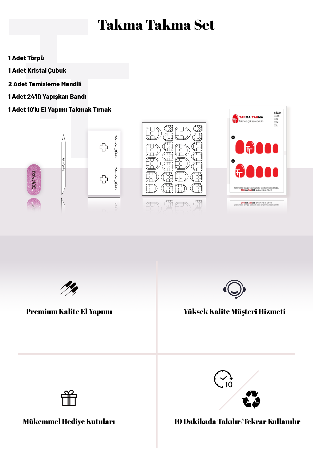 Ruby Regality Kırmızı El Yapımı Tekrar Kullanılabilen Kısa Tabut Takma Tırnak